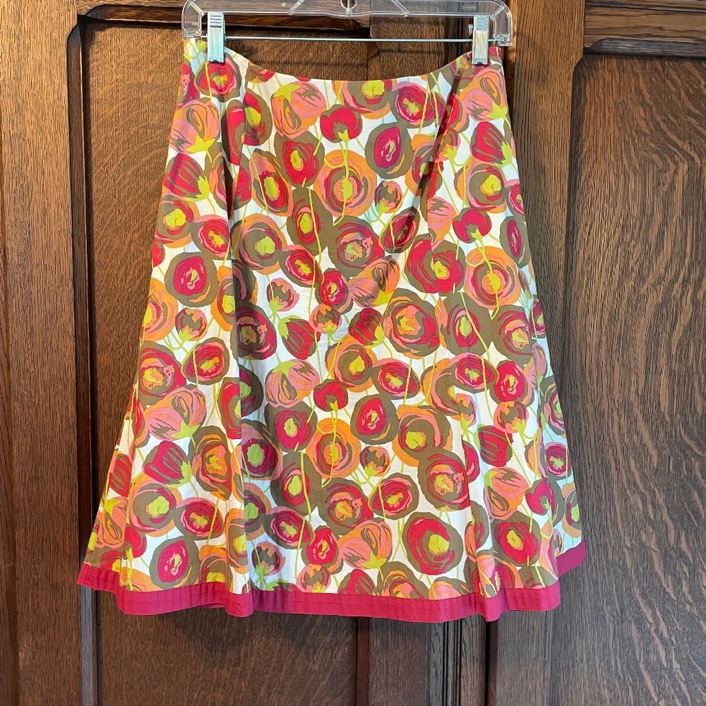 Boden Tulip Floral A-Line skirt